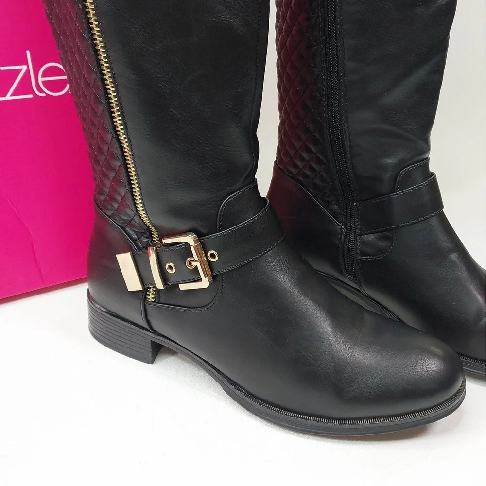 Shoes Dazzle Black Cersei Women's Size 8.5 Knee High Boots